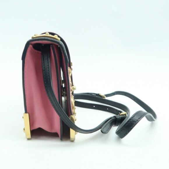 Prada Cahier Pink & Black Leather Shoulder Bag - Picture 4 of 12